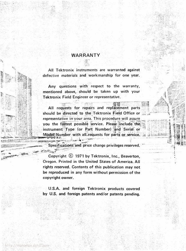 Tektronix 454A / R454A OSCILLOSCOPE Service Manual preview img 2