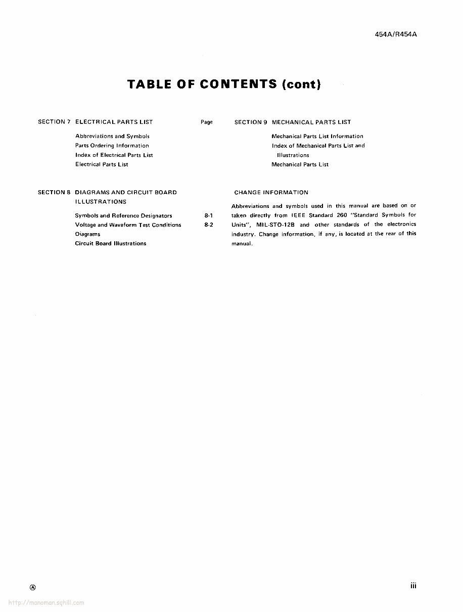 Tektronix 454A / R454A OSCILLOSCOPE Service Manual preview img 5