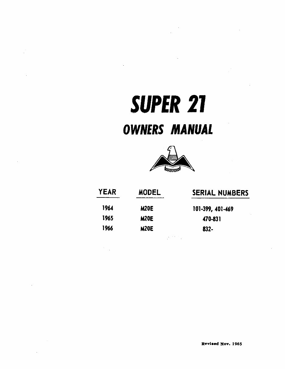Mooney M20E Super 21 owners manual preview img 2