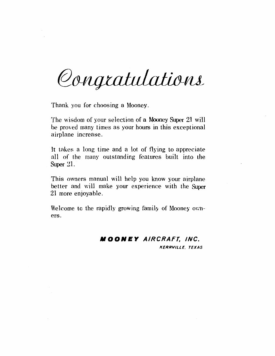 Mooney M20E Super 21 owners manual preview img 3
