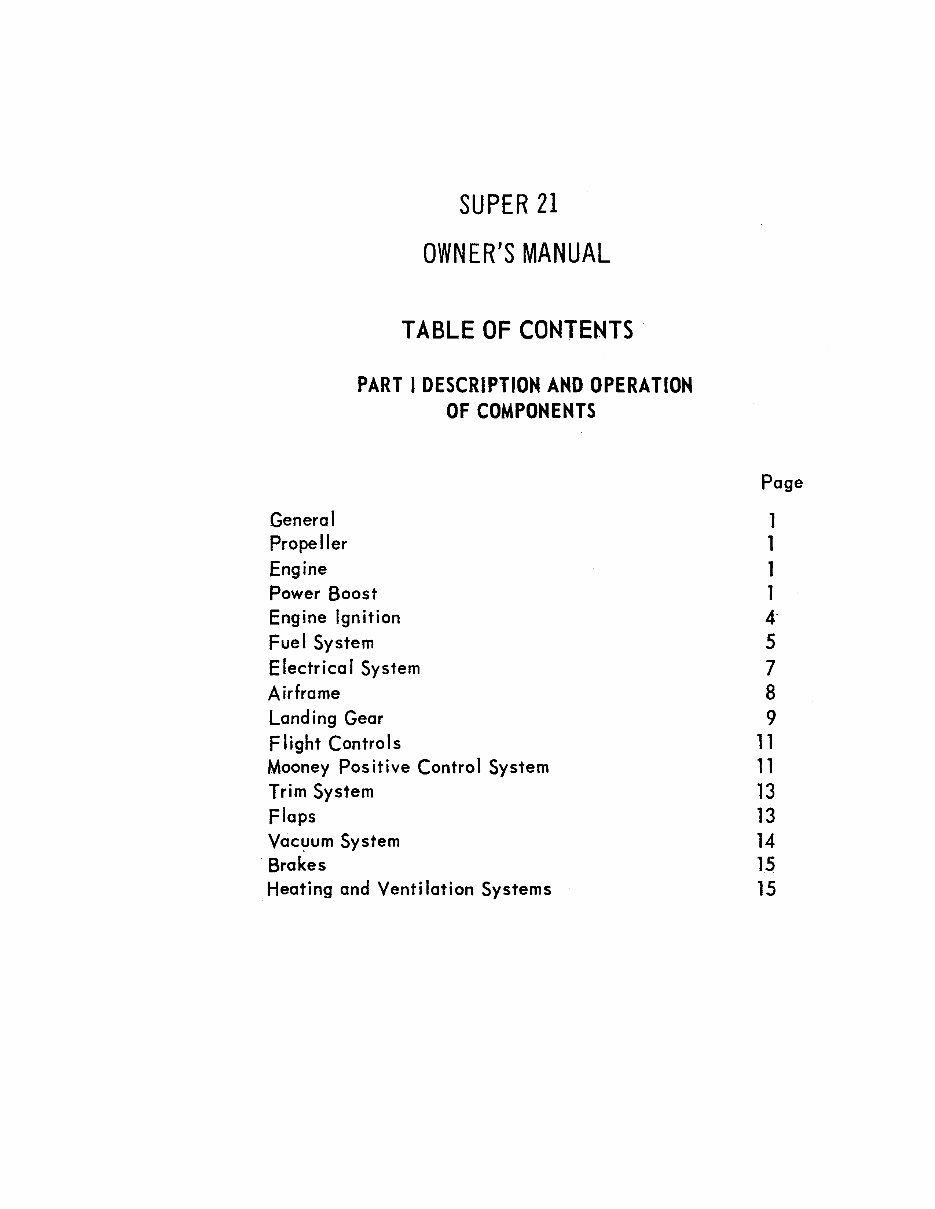 Mooney M20E Super 21 owners manual preview img 4