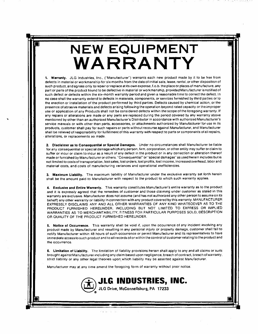 JLG Boom Lifts 50H Service Repair Workshop Manual (P/N:3120295) preview img 2