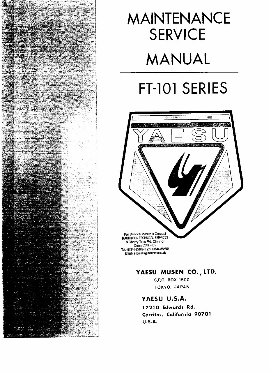 YAESU FT-101 FT-101B FT-101E /EE/EX Service Manual preview img 3