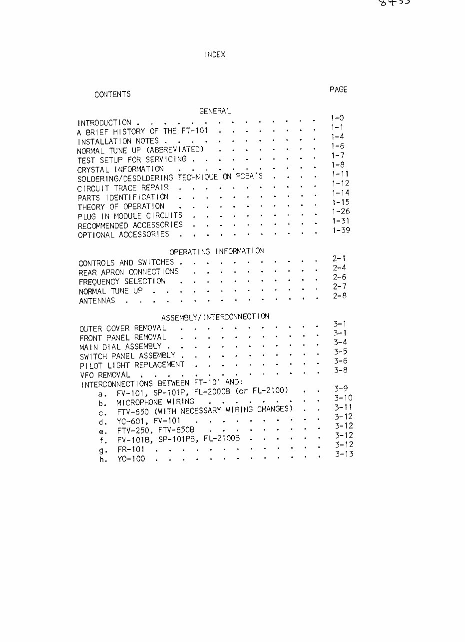 YAESU FT-101 FT-101B FT-101E /EE/EX Service Manual preview img 4