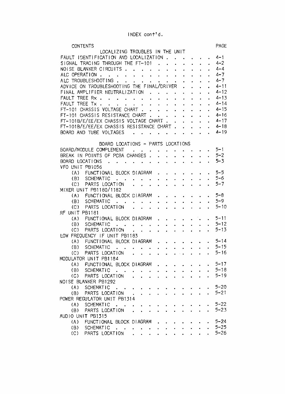 YAESU FT-101 FT-101B FT-101E /EE/EX Service Manual preview img 5
