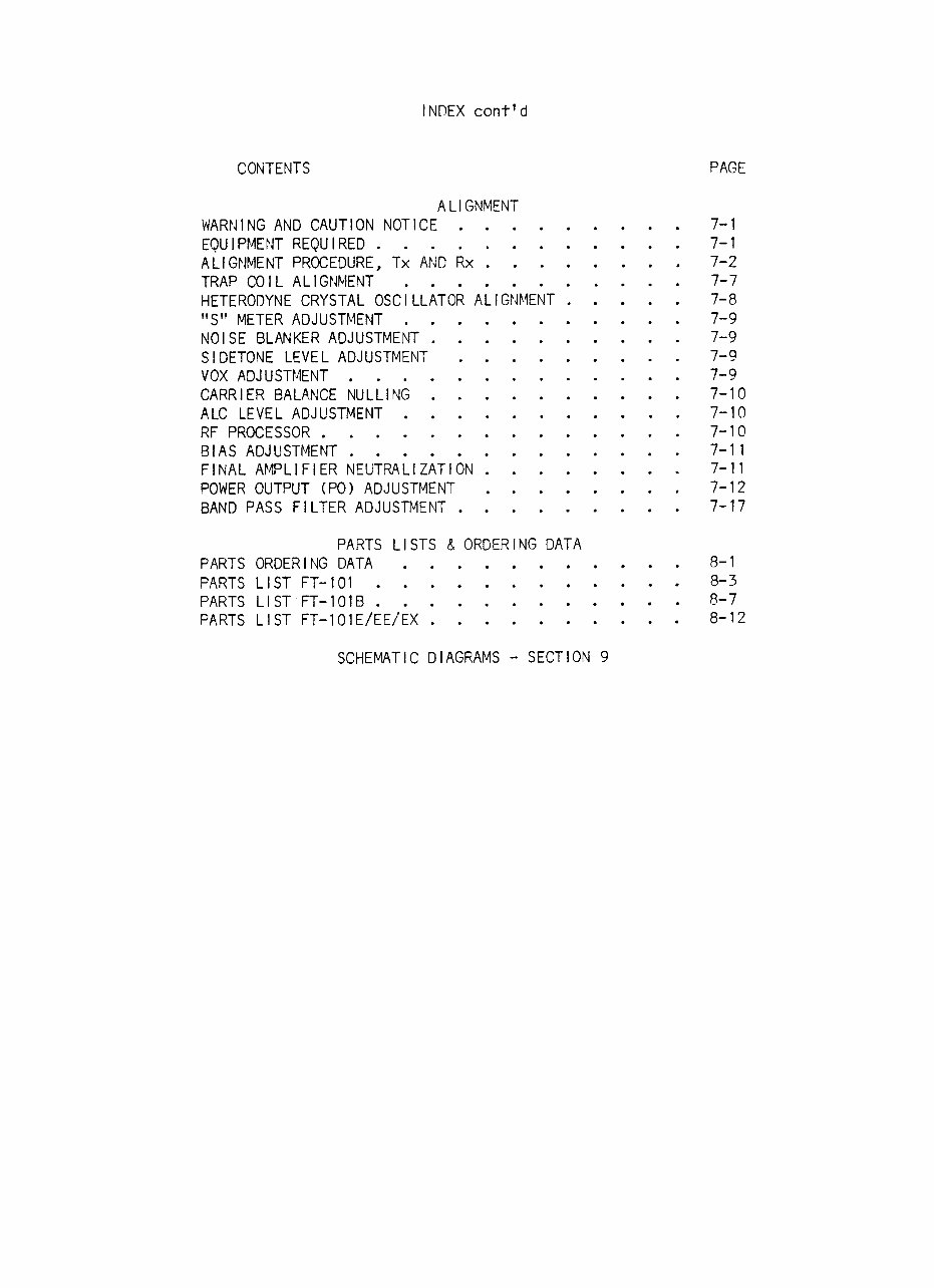 YAESU FT-101 FT-101B FT-101E /EE/EX Service Manual preview img 7