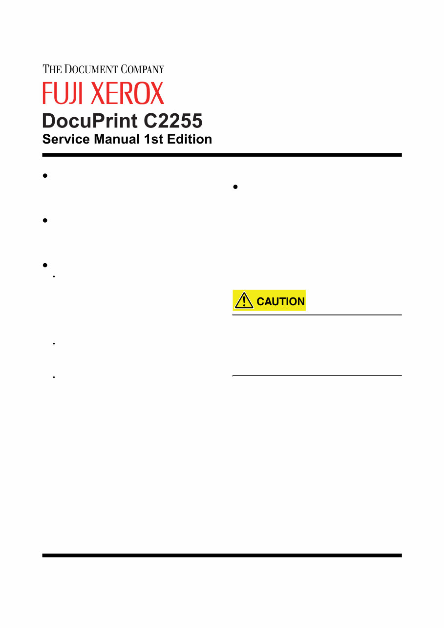 FUJI XEROX DocuPrint C2255 Color Laser Printer Service Repair Manual preview img 3