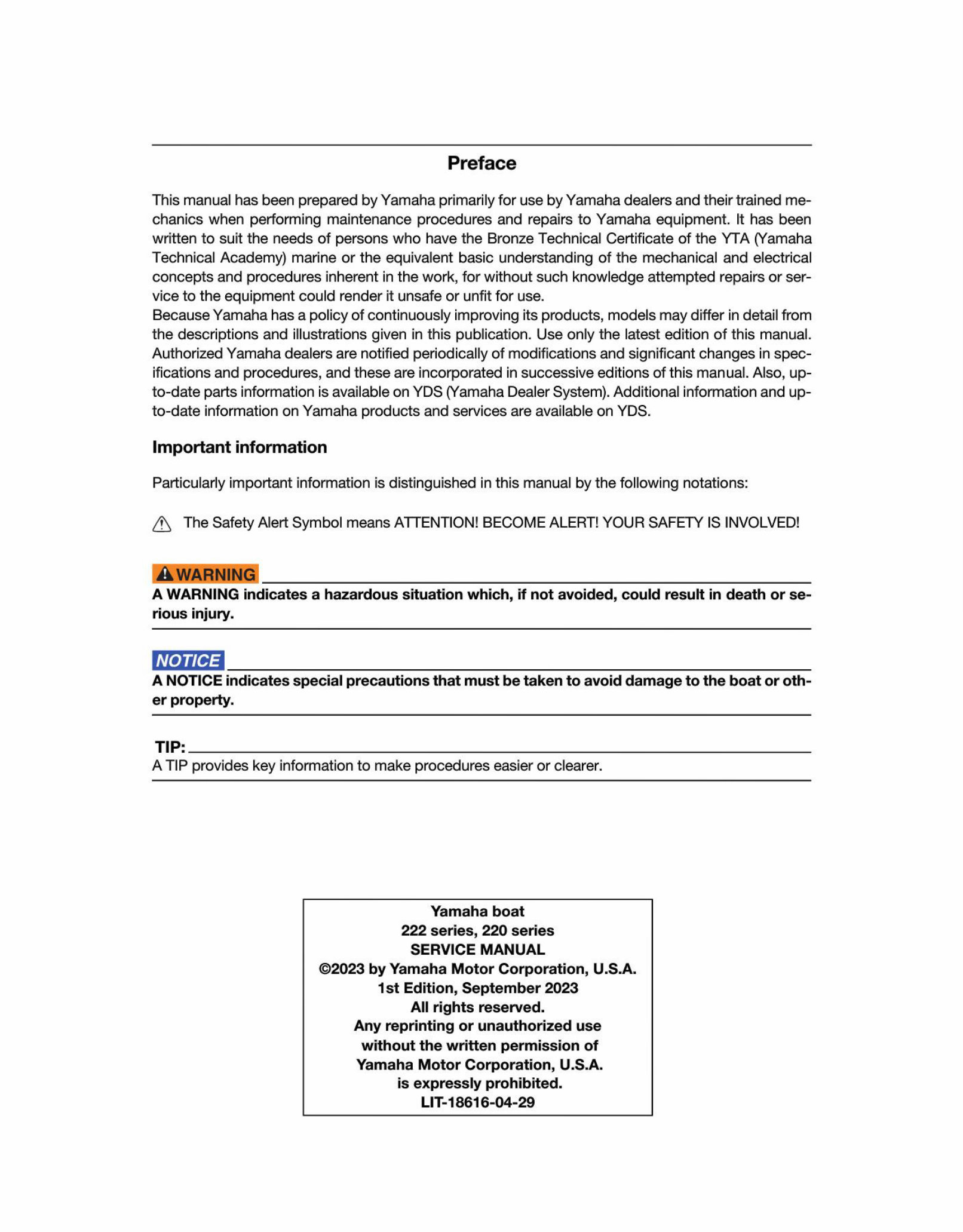 2024 Yamaha 222XE Service & Repair Manual preview img 2
