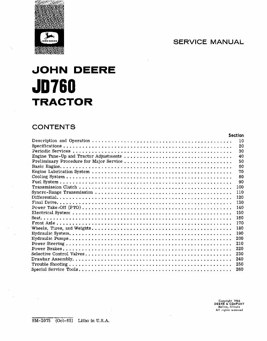 John Deere 760 Tractor Service Manual preview img 3