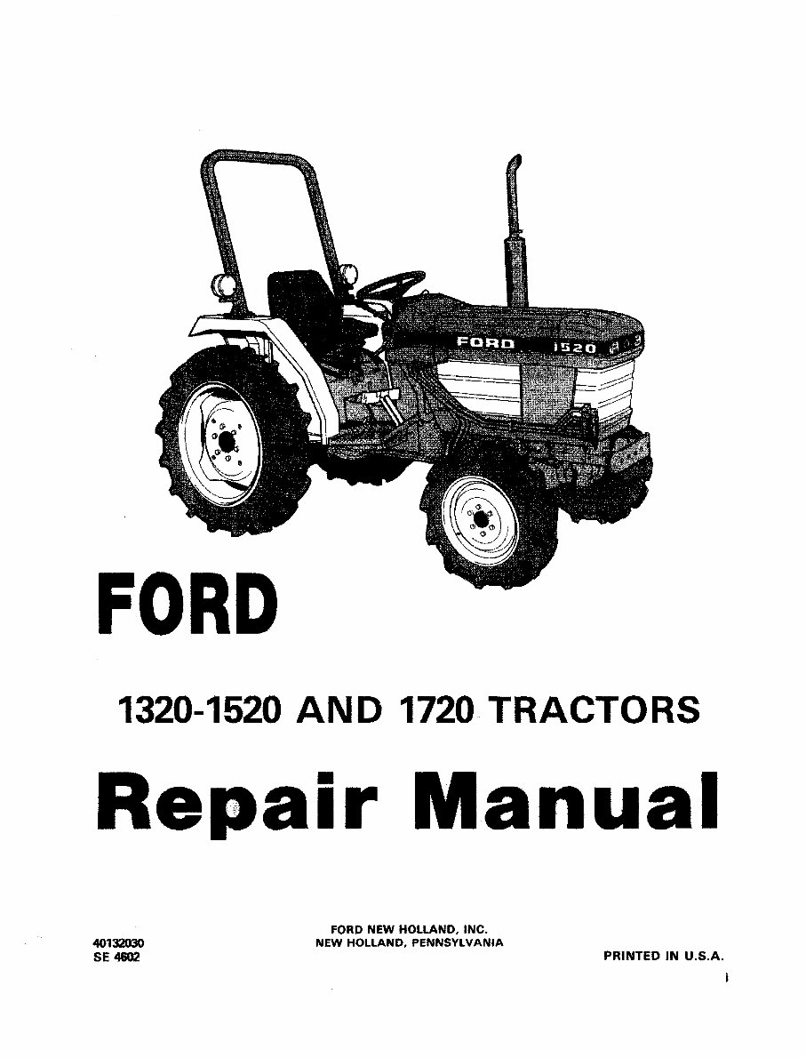 Ford New Holland 1715 Tractor Service Repair Shop Manual Workshop