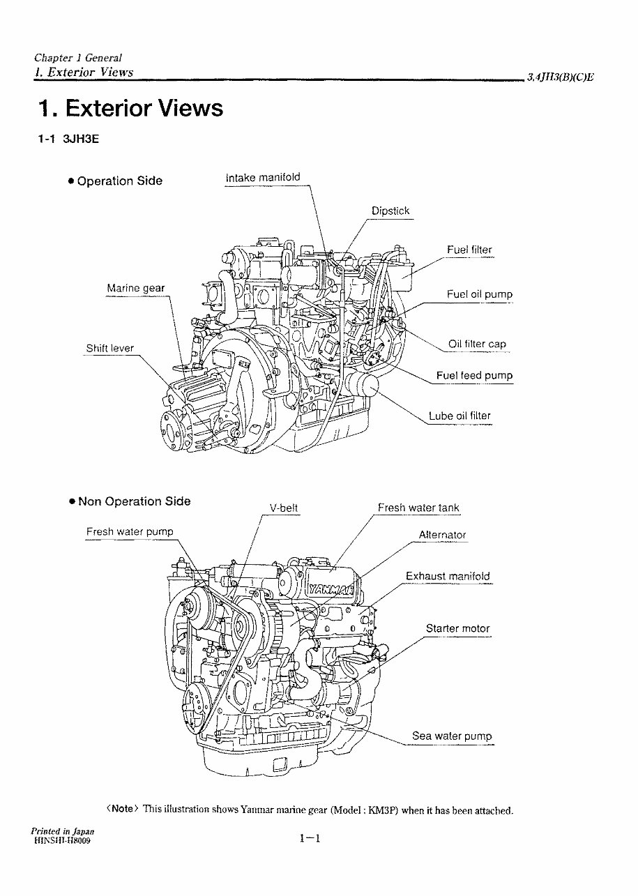 YANMAR Marine Diesel Engine 3JH3E 3JH3BE 3JH3CE 4JH3E 4JH3BE 4JH3CE ...