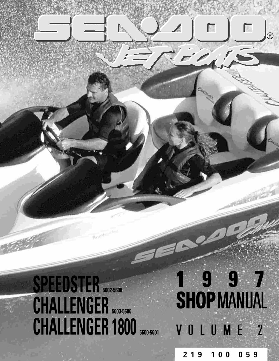 1997 Bombardier Seadoo Speedster Challenger 1800 Jet Boat service manual