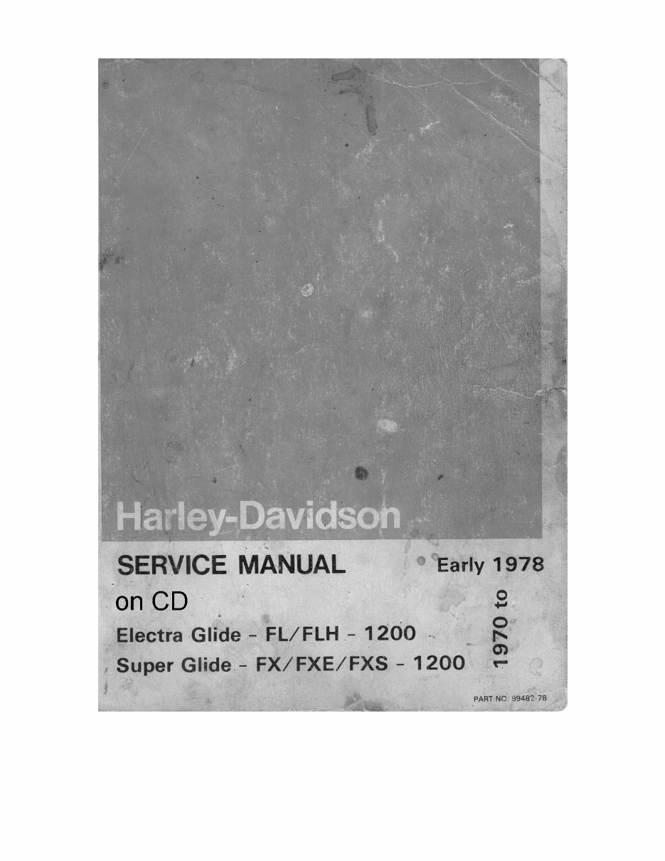 1977 HARLEY-DAVIDSON FL/FLH/FX/FXE OWNERS MANUAL FL1200-FLH1200-FX1200-FXE1200