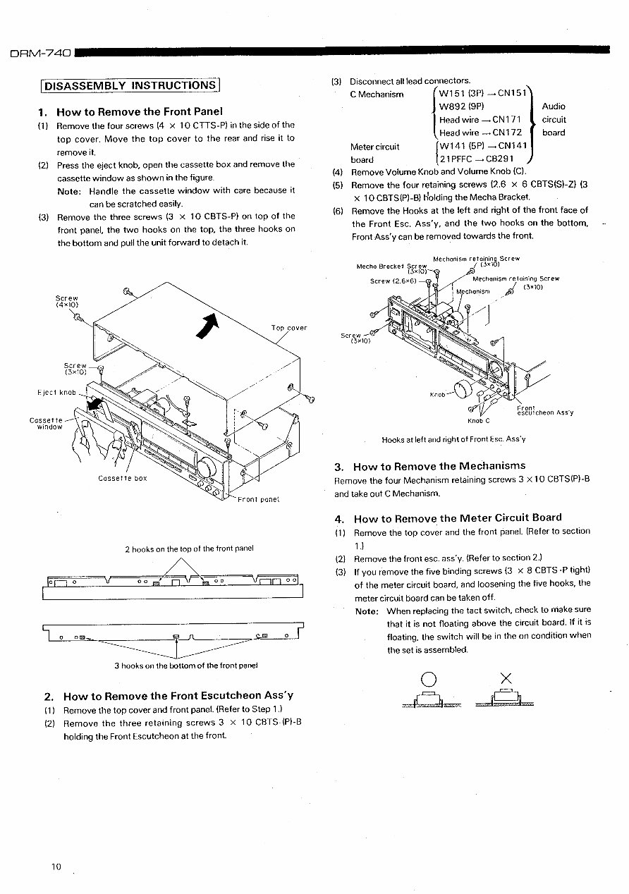 Service Manual DENON DRM-740 CASSETTE PLAYER preview img 10