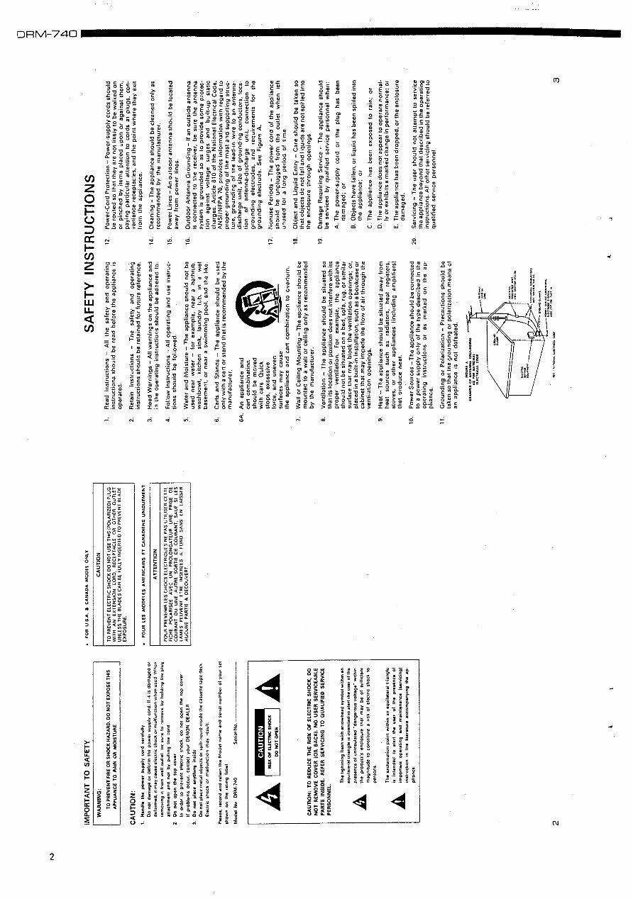 Service Manual DENON DRM-740 CASSETTE PLAYER preview img 2