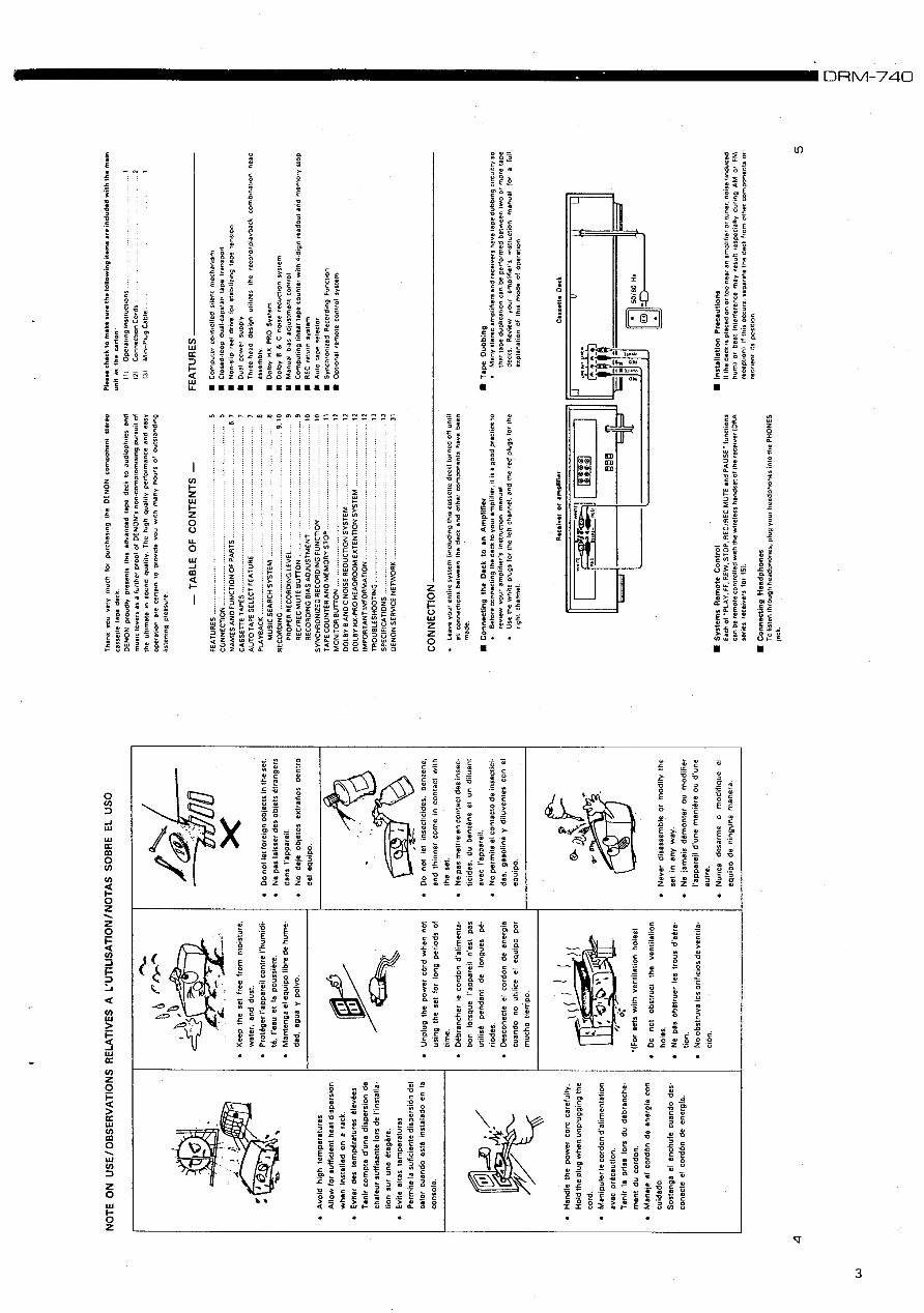 Service Manual DENON DRM-740 CASSETTE PLAYER preview img 3