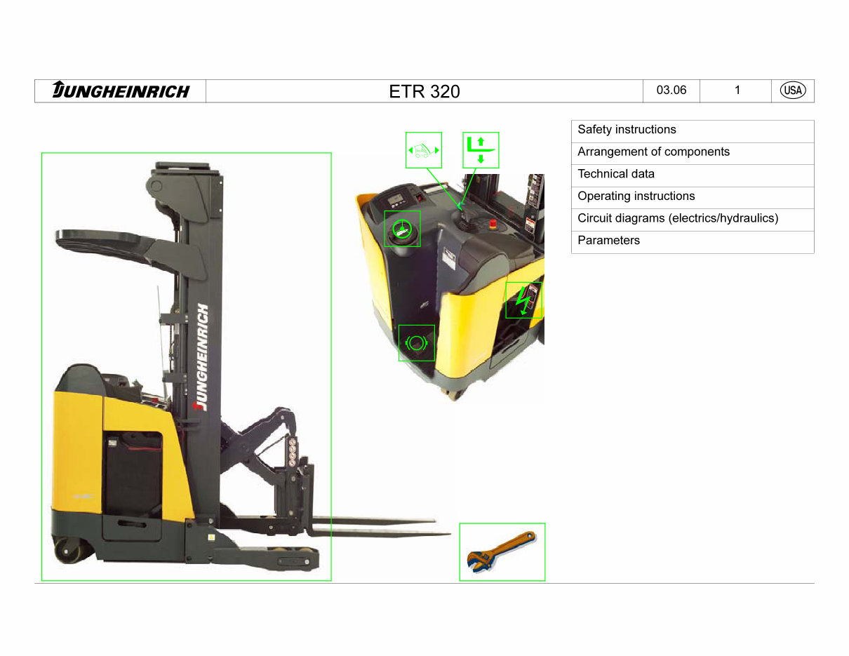 2006-2009 Jungheinrich Electric Reach Truck ETR314, ETR320 Service & Repair Manual preview img 1