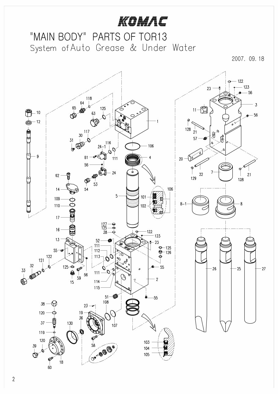 Komac TOR 13 breaker parts manual preview img 1