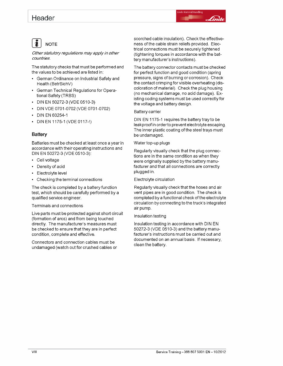 Linde Electric Forklift Truck 388 series: E35, E40, E45, E50 Service Training Manual preview img 10