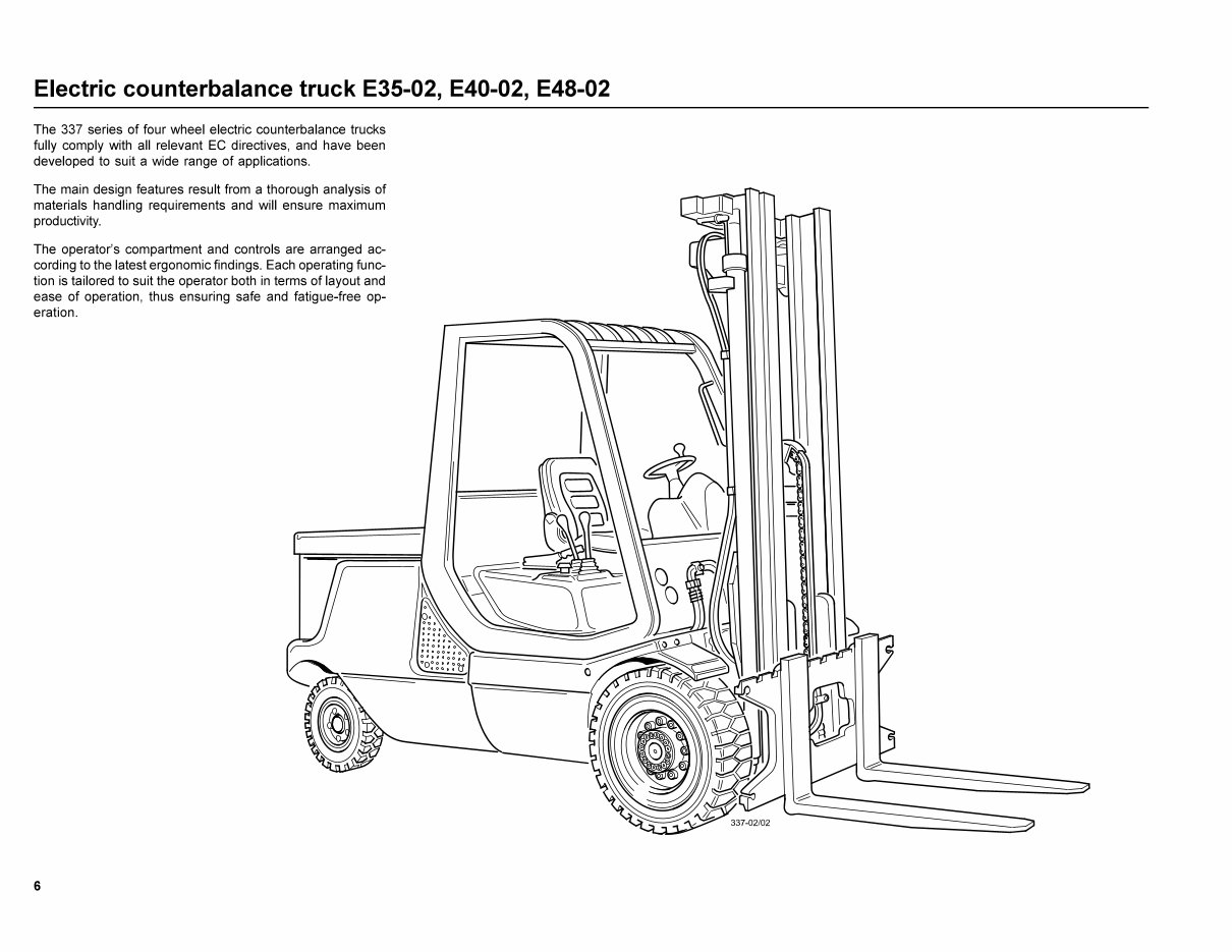 Linde Electric Forklift Truck E35P-02, E40P-02, E48P-02 Series 337 Operating Instructions ( User Manual ) preview img 8