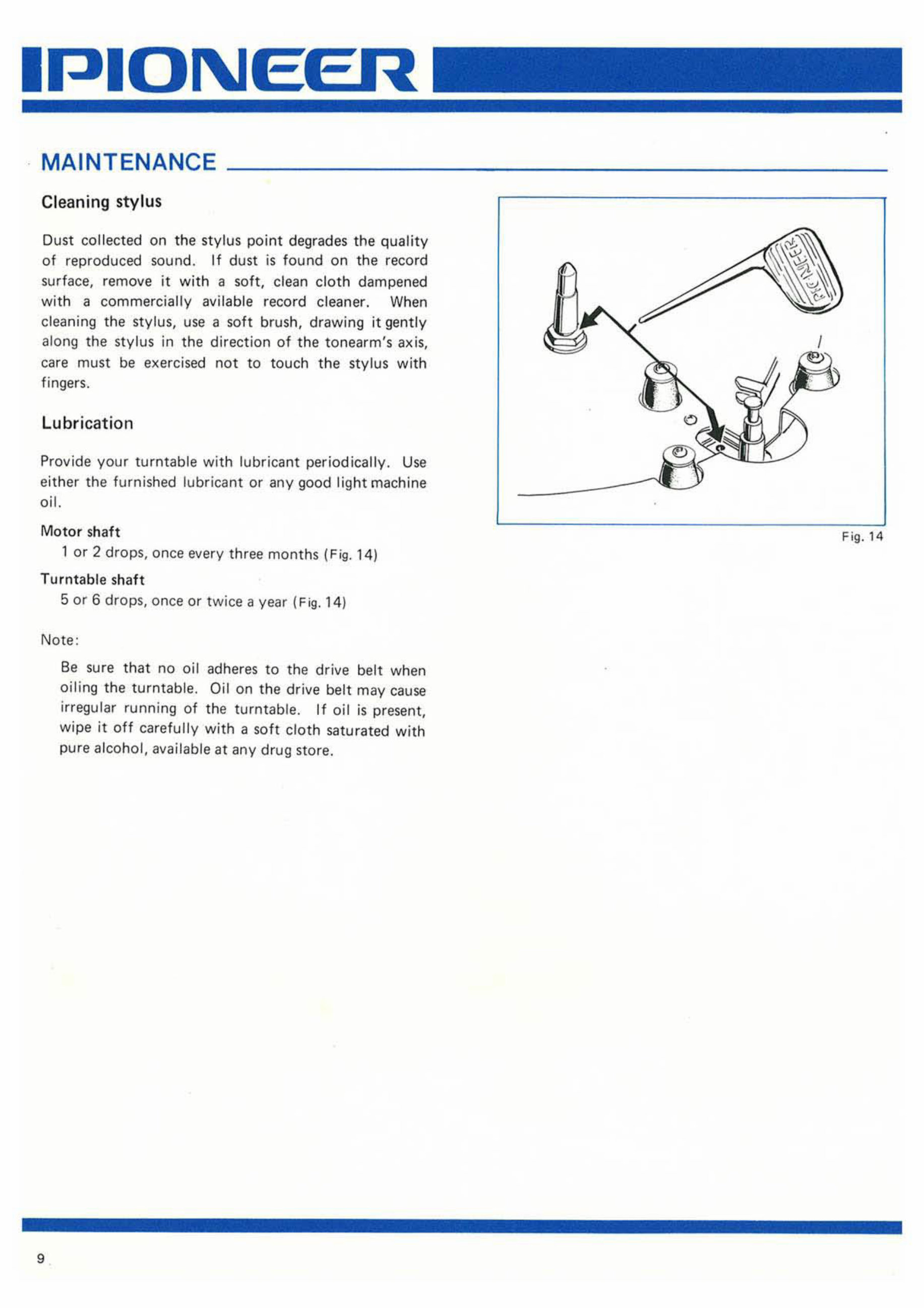 PIONEER PL-A25 OPERATING Owners Manual preview img 10