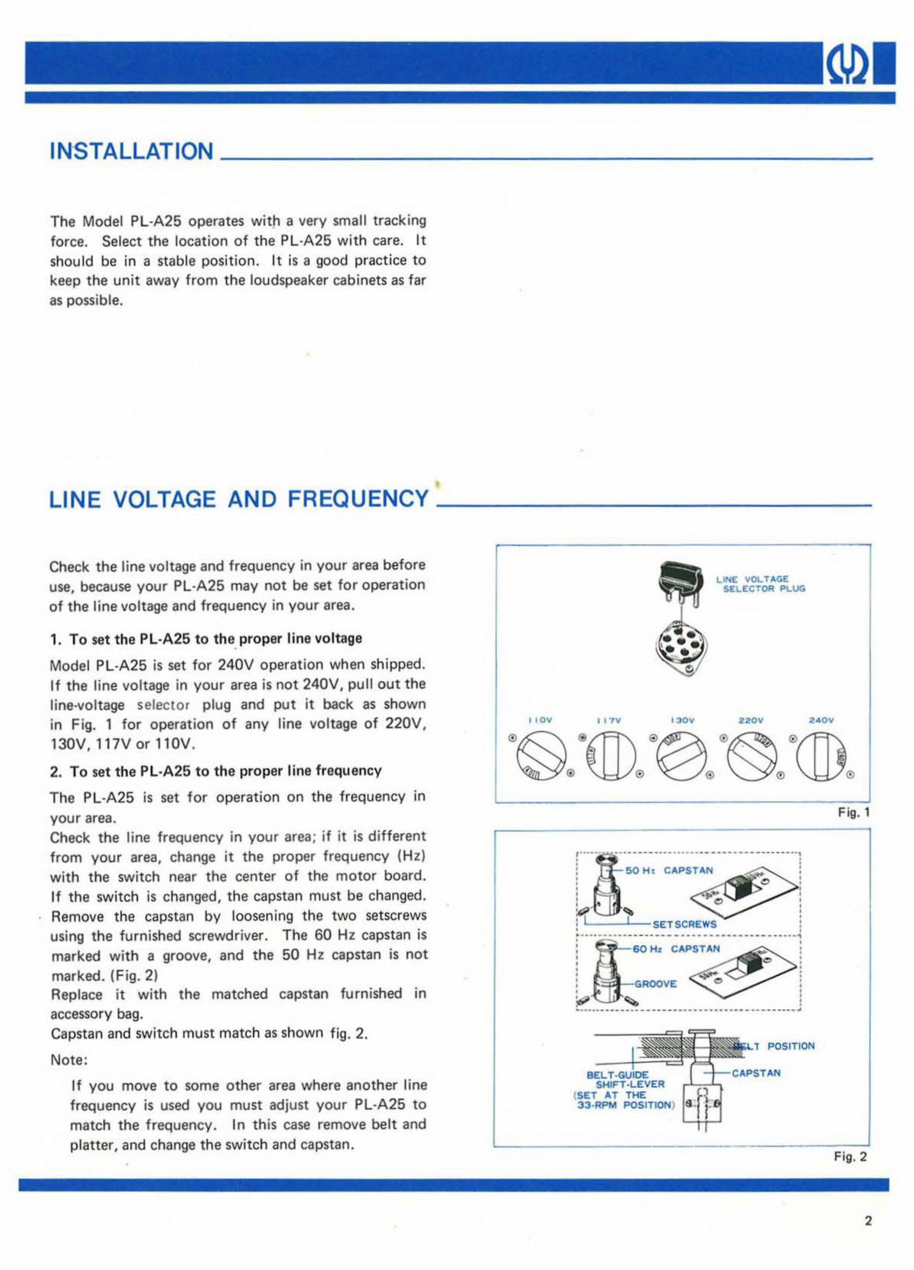 PIONEER PL-A25 OPERATING Owners Manual preview img 3