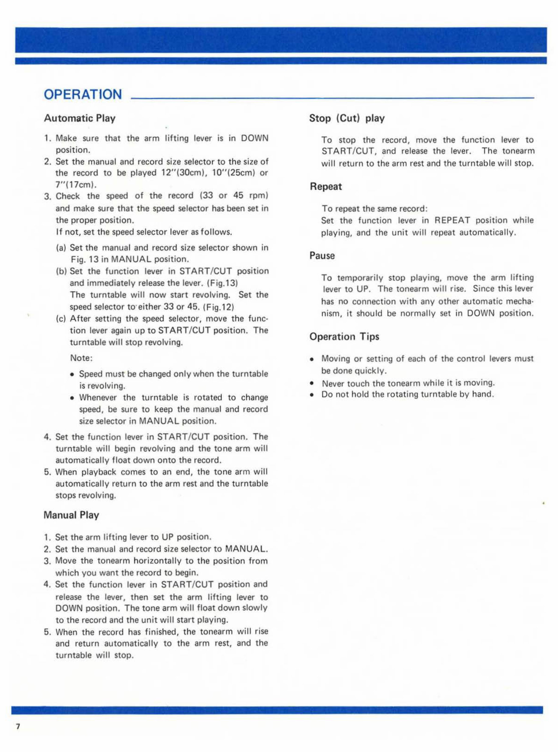 PIONEER PL-A25 OPERATING Owners Manual preview img 8