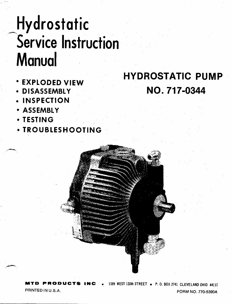 Marshallmatic Eaton 10 hydrostatic transmission service MTD preview img 1