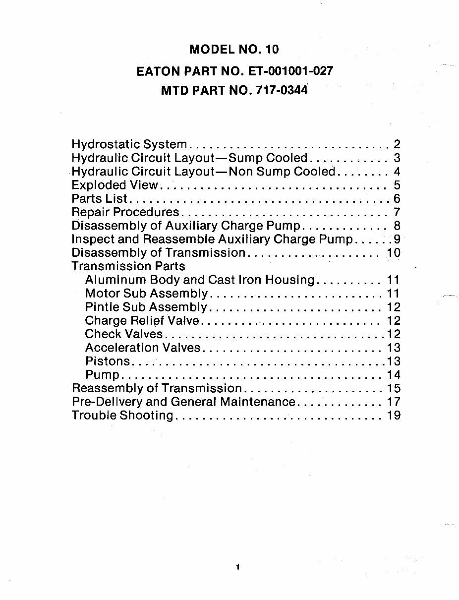 Marshallmatic Eaton 10 hydrostatic transmission service MTD preview img 2