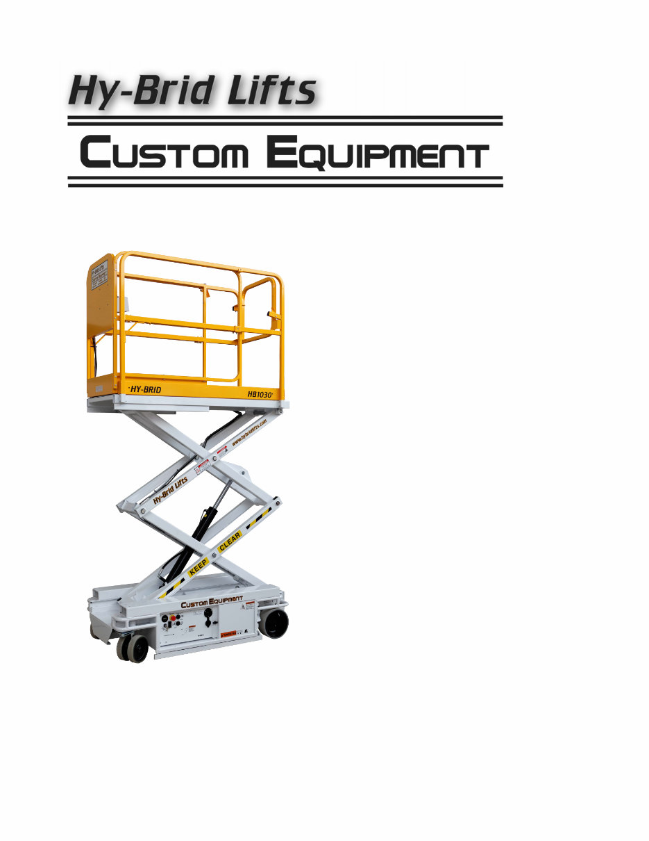 Hy-Brid Custom lift,HB1030,HB1430 manual preview img 1