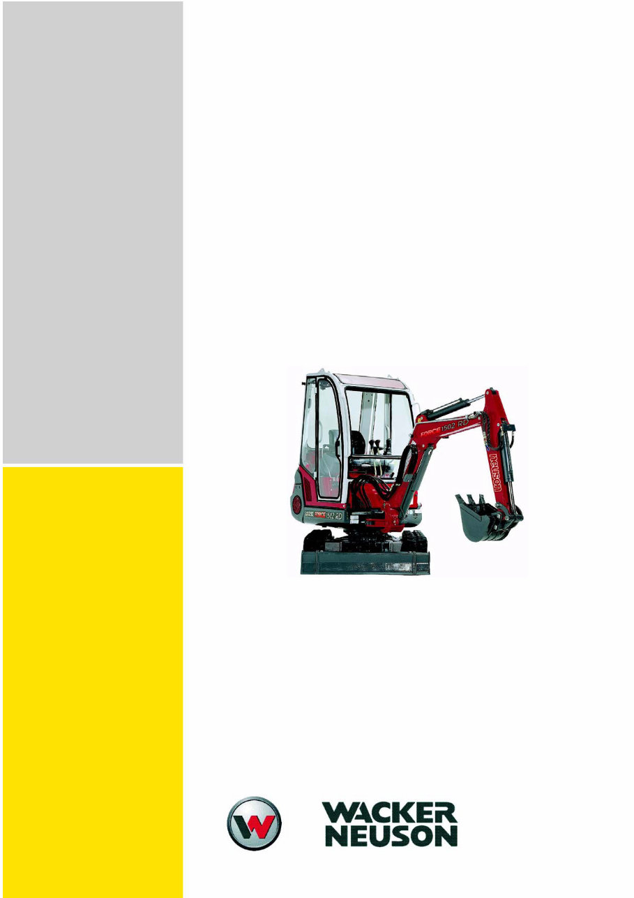Neuson 1502 RD Force Excavator Parts Catalog preview img 1