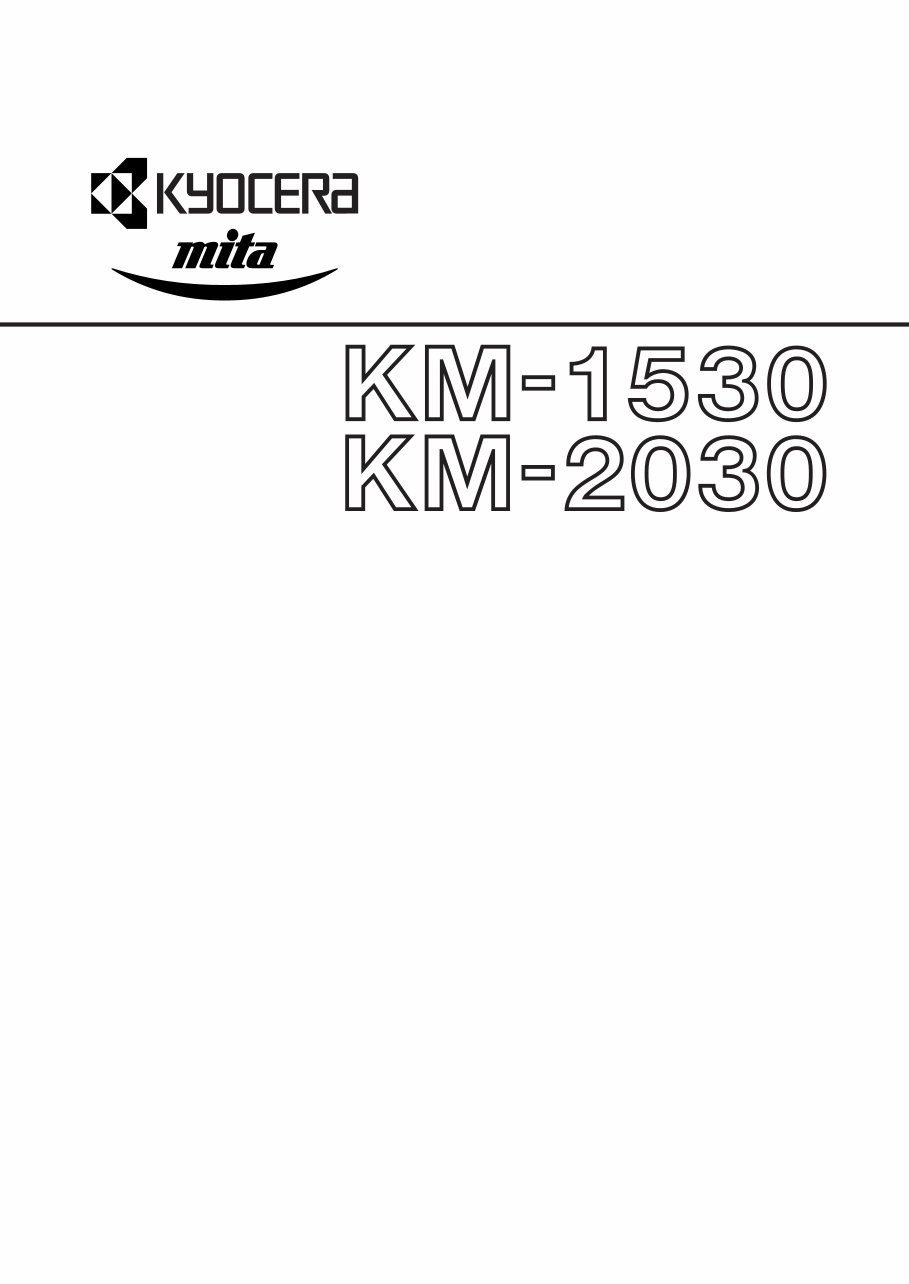 Kyocera mita KM-1530 / KM-2030 Service Repair Manual + Parts List preview img 1