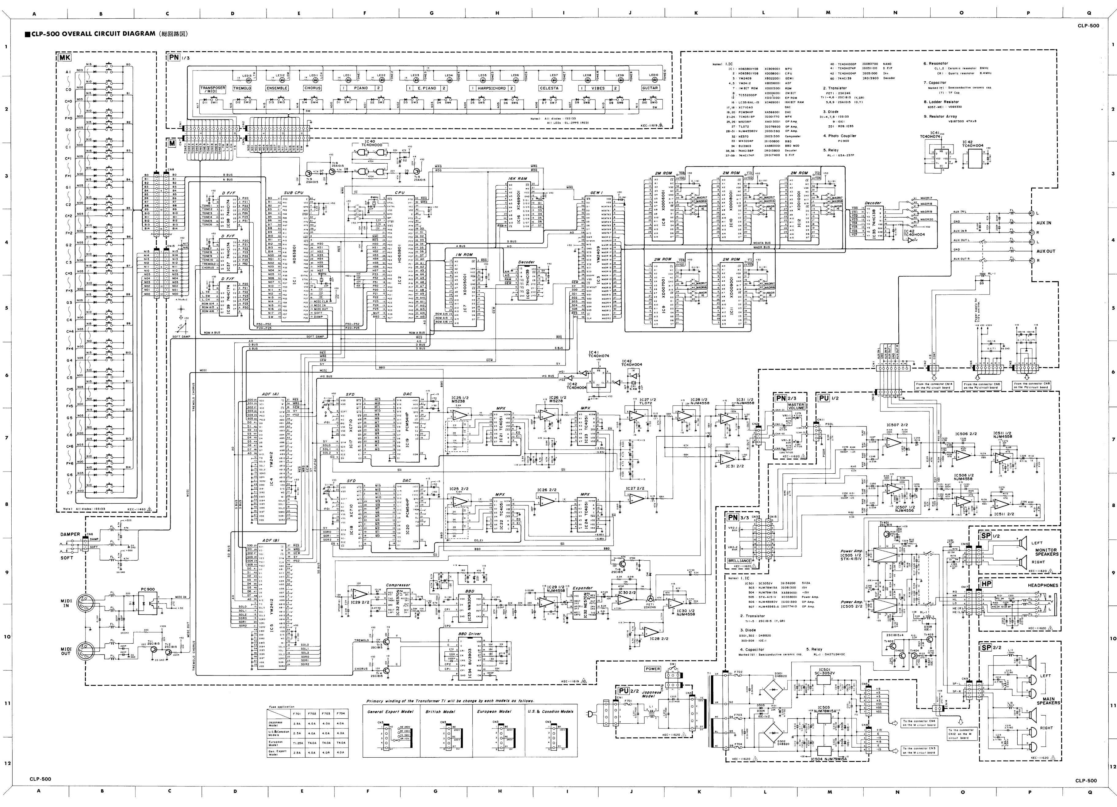 Yamaha clp500 clp-500 complete service manual preview img 1