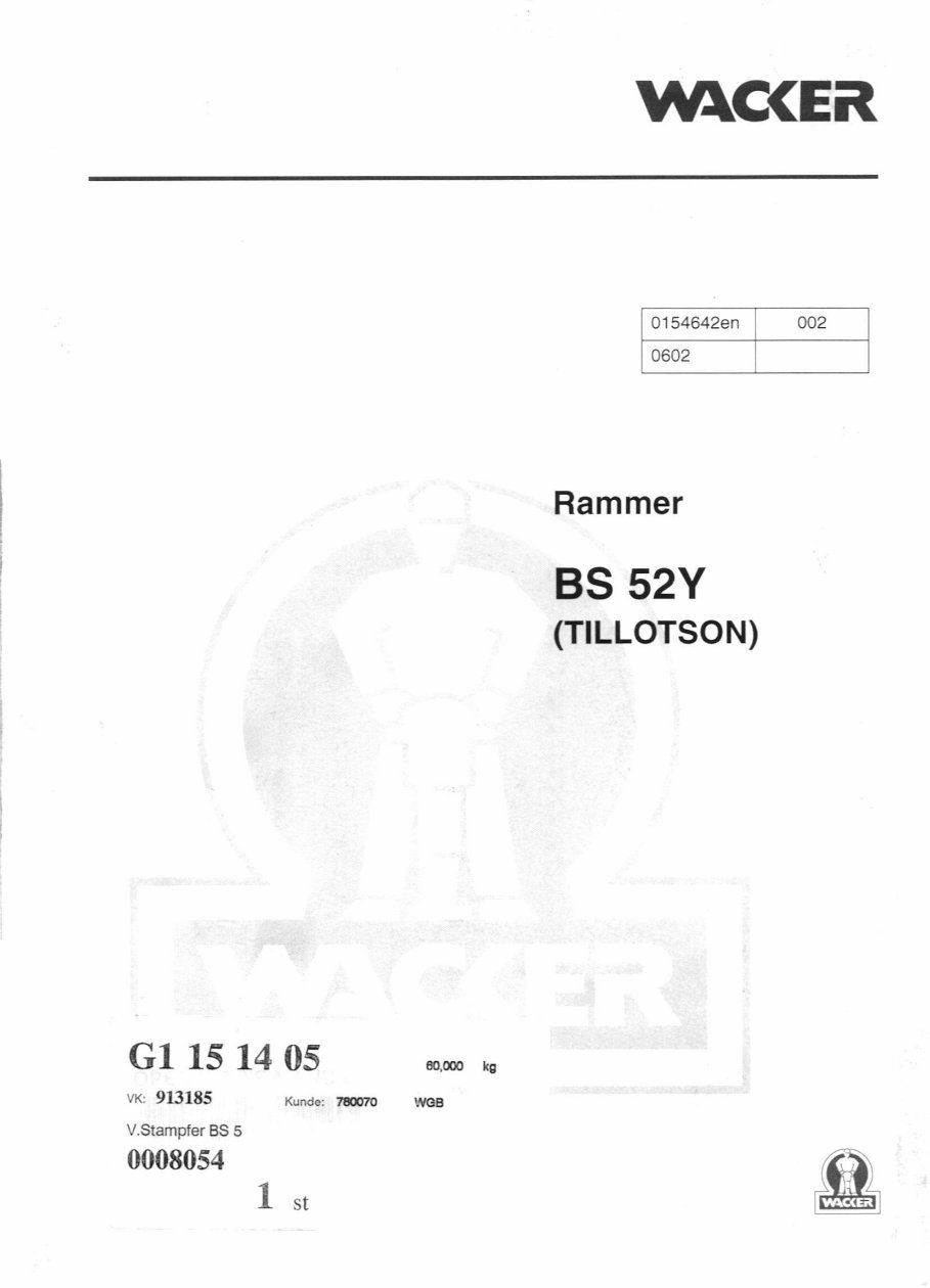 Wacker Rammer Model 52 Y preview img 1