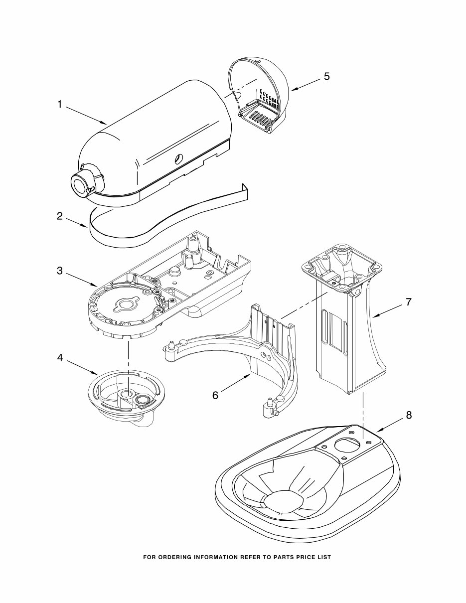 Kitchen Aid 5QT Stand Mixer Repair Part List | eManualOnline