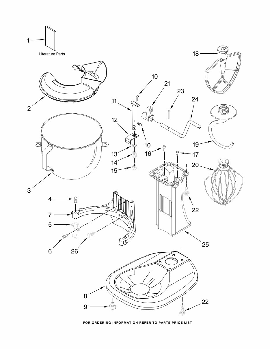 Kitchen Aid 5QT Stand Mixer Repair Part List | eManualOnline