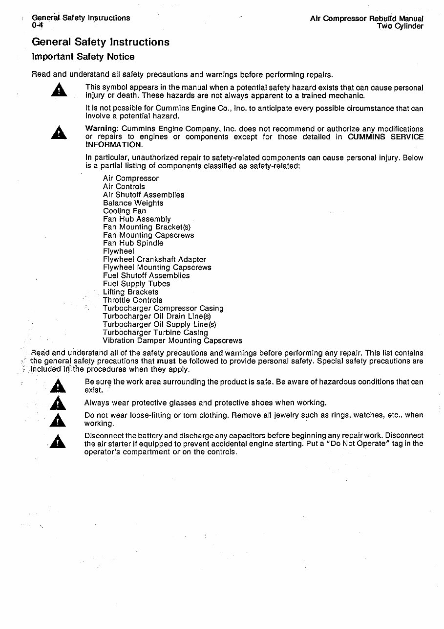 ST 676 TWO CYLINDER Air COMPRESSOR Shop Manual preview img 5