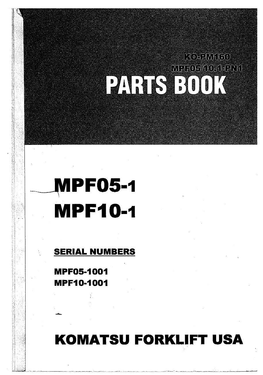 KOMATSU MPF05-1 MPF10-1 Parts Part IPL Manual preview img 1