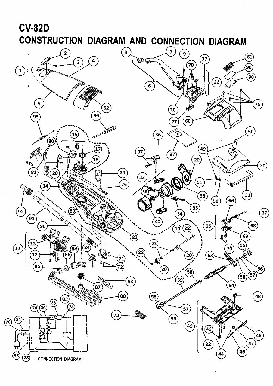 Schematic Diagram Manual Hitachi CV 82D BS RE Vacuum Cleaner 