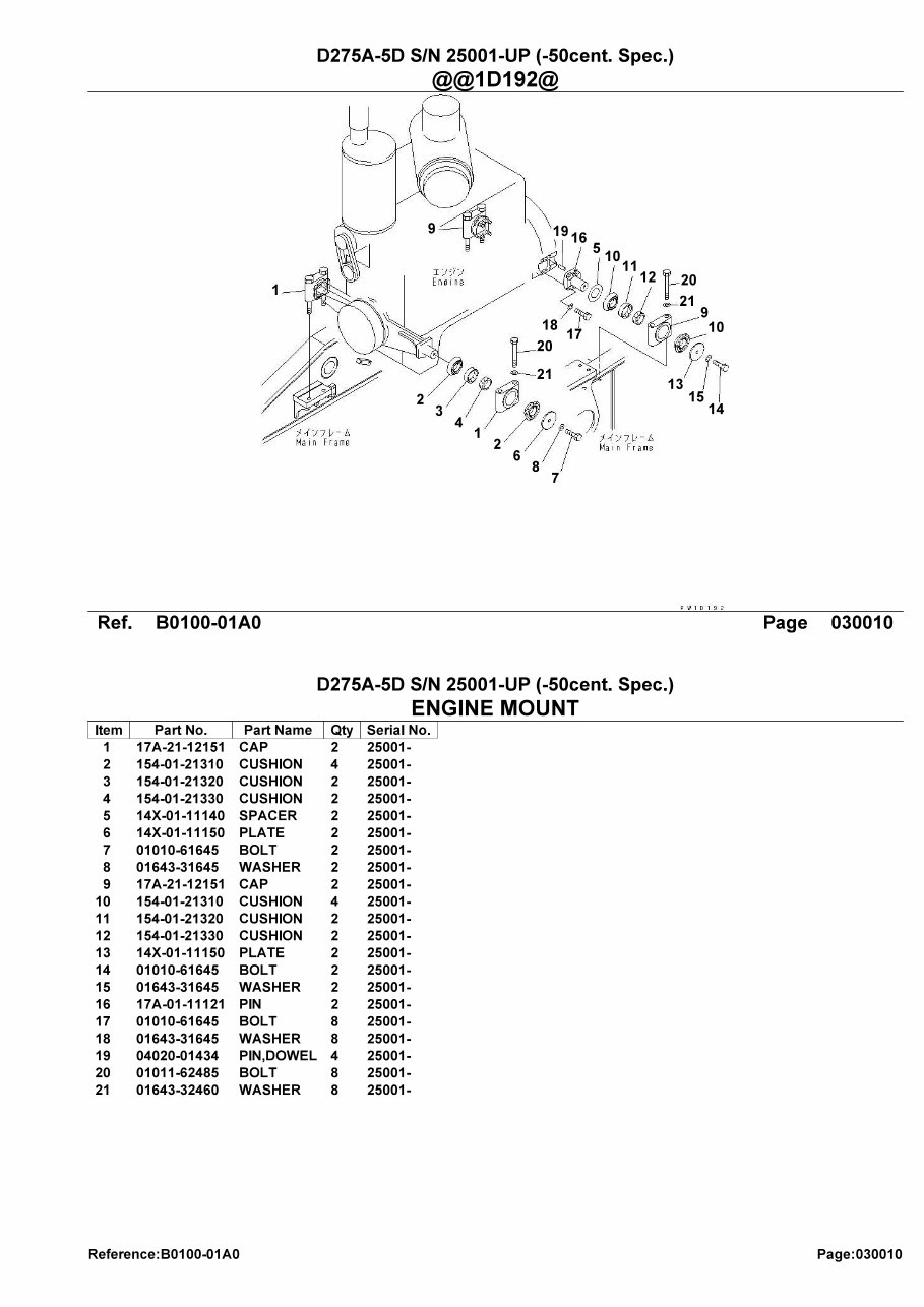 Komatsu D275A-5D Bulldozer Parts Catalogue Manual - SN 25001 and UP preview img 3