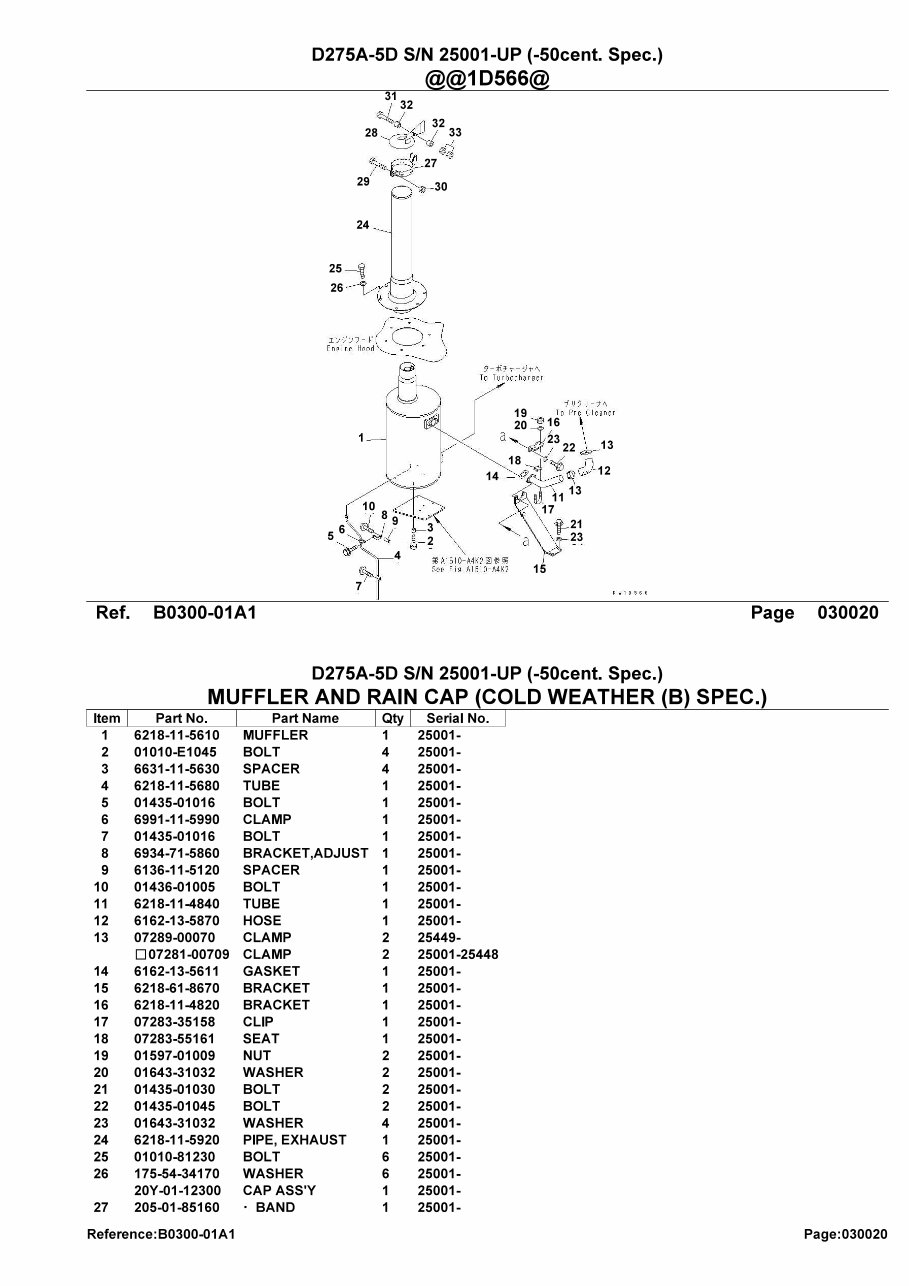 Komatsu D275A-5D Bulldozer Parts Catalogue Manual - SN 25001 and UP preview img 4