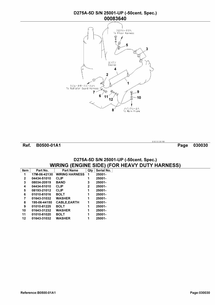 Komatsu D275A-5D Bulldozer Parts Catalogue Manual - SN 25001 and UP preview img 6