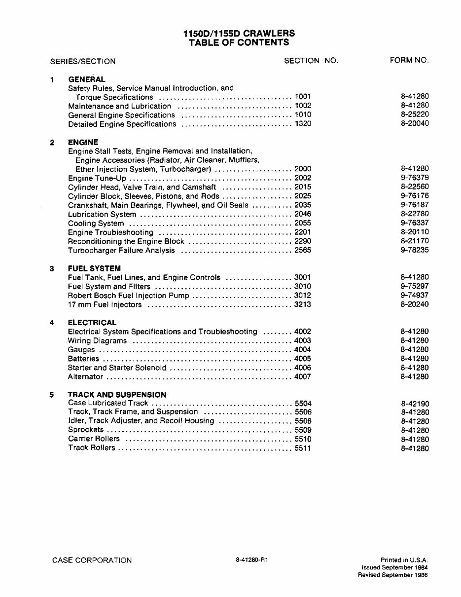 Case 1150D, 1155D Service Manual preview img 1