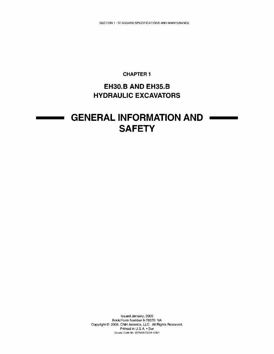 New Holland CE EH30.B, EH35.B Service Manual preview img 7