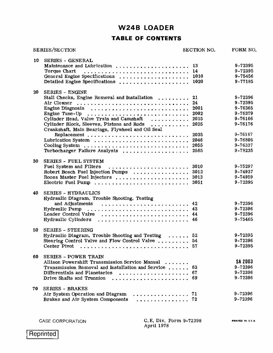 Case W24B Service Manual preview img 1