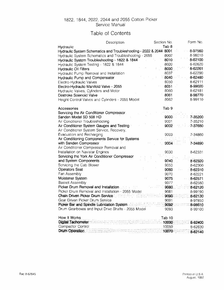 Case IH 1800, 1822, 1844, 2000, 2022, 2044, 2055 Service Manual preview img 3