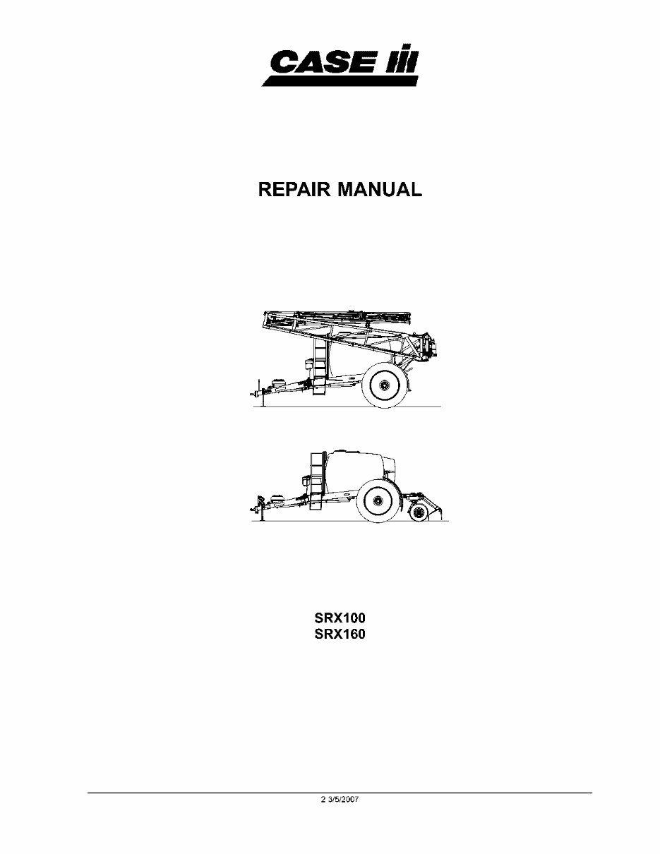 Case IH SRX100, SRX160 Service Manual preview img 1