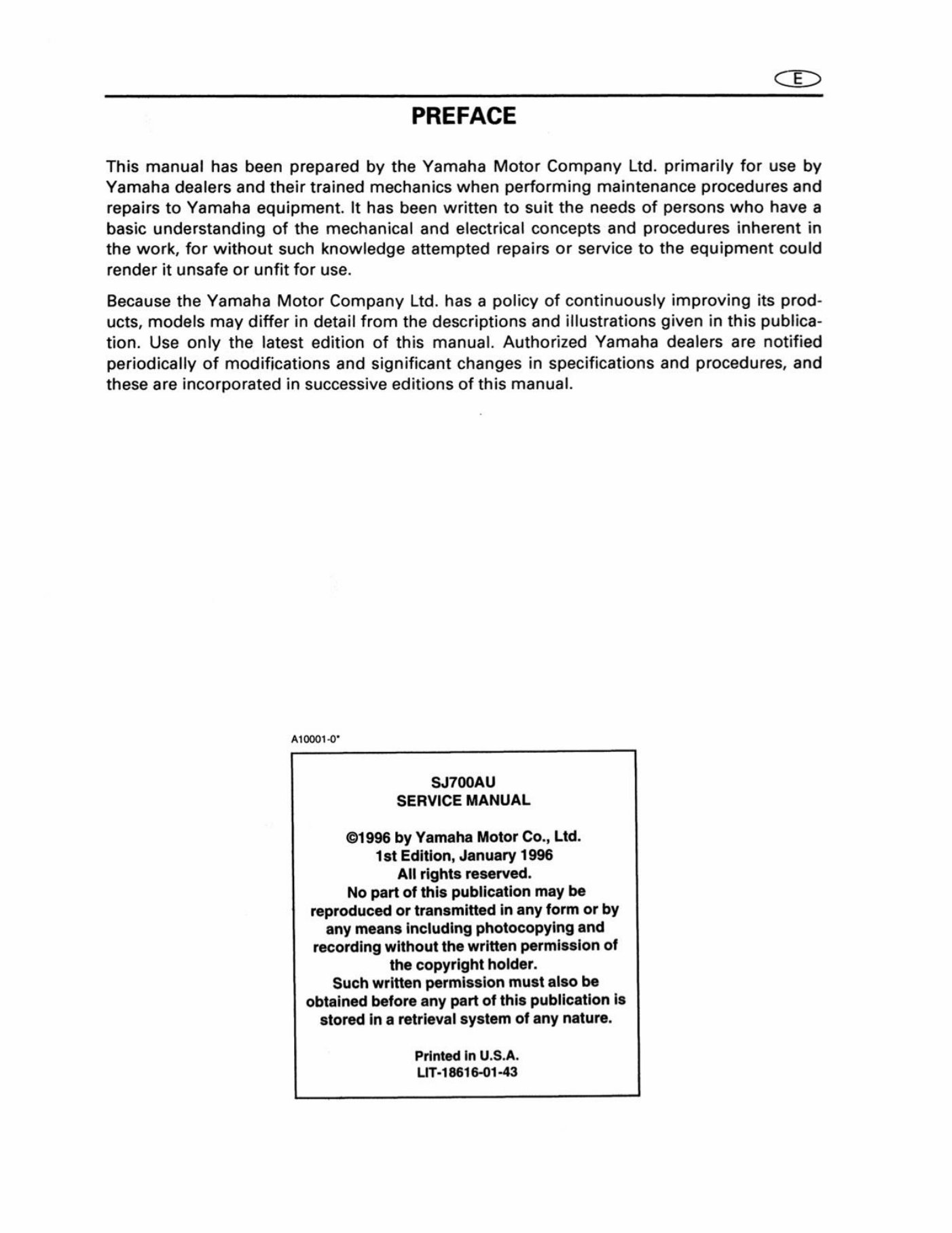 2017 Yamaha SUPER JET Service & Repair Manual preview img 2