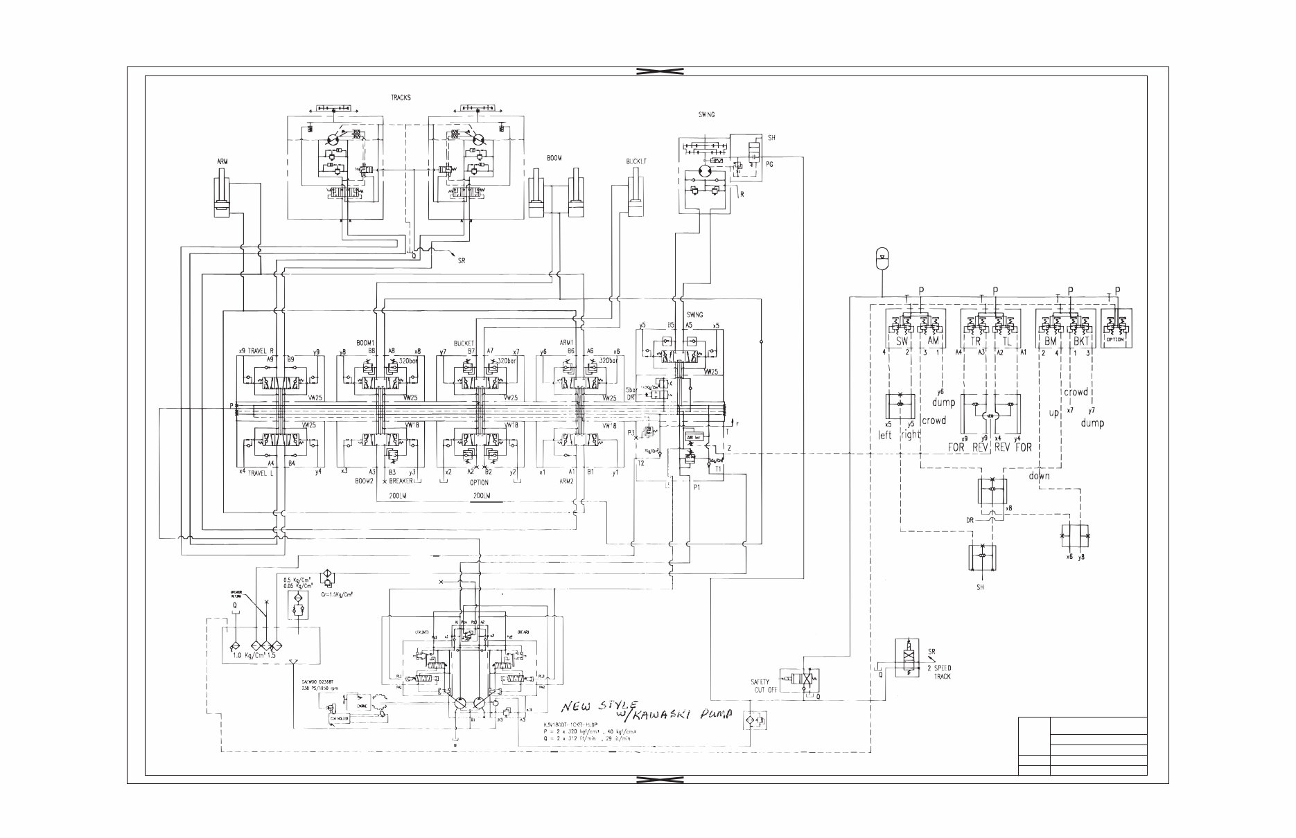 DAEWOO DOOSAN DH320 LC Electrical Hydraulic SCHEMATIC Manual preview img 1
