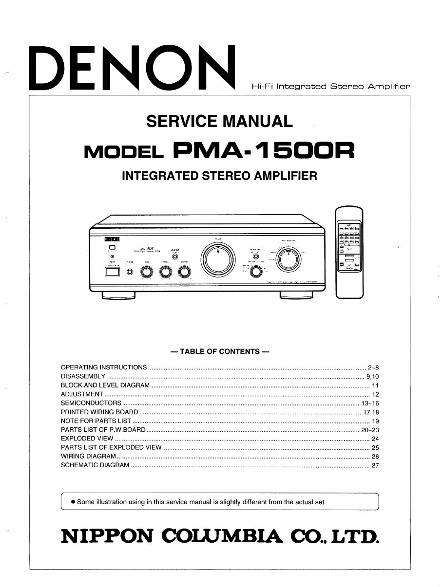 DENON PMA-1500R Service Manual preview img 1